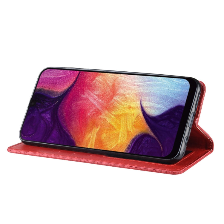 Magnetic Buckle Retro Crazy Horse Texture Horizontal Flip Leather Case for Galaxy A70, with Holder & Card Slots & Photo Frame, For Galaxy A70