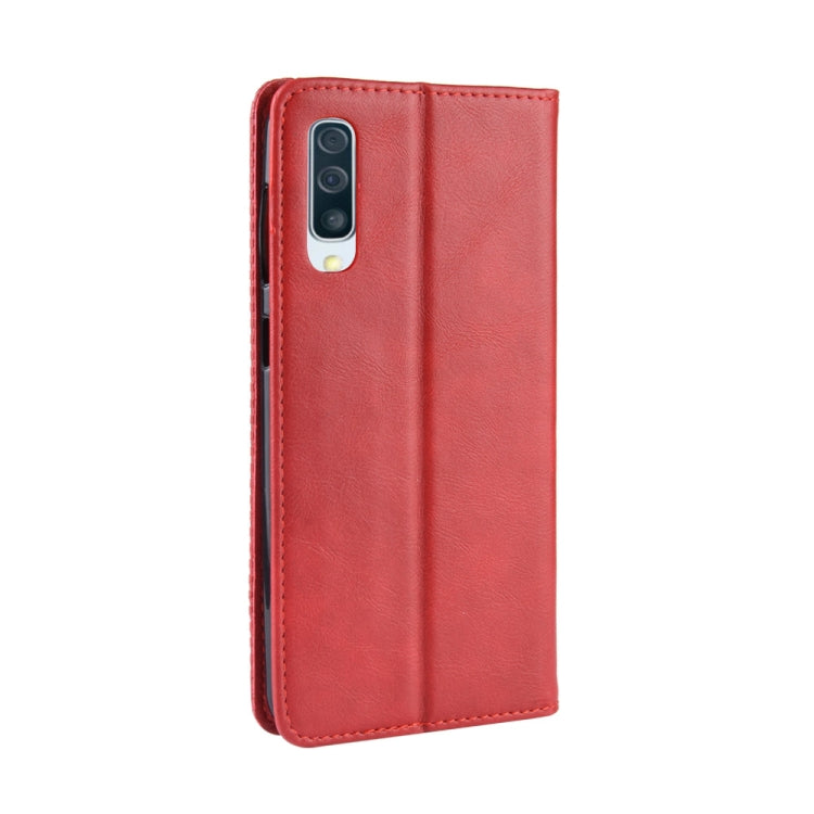 Magnetic Buckle Retro Crazy Horse Texture Horizontal Flip Leather Case for Galaxy A70, with Holder & Card Slots & Photo Frame, For Galaxy A70
