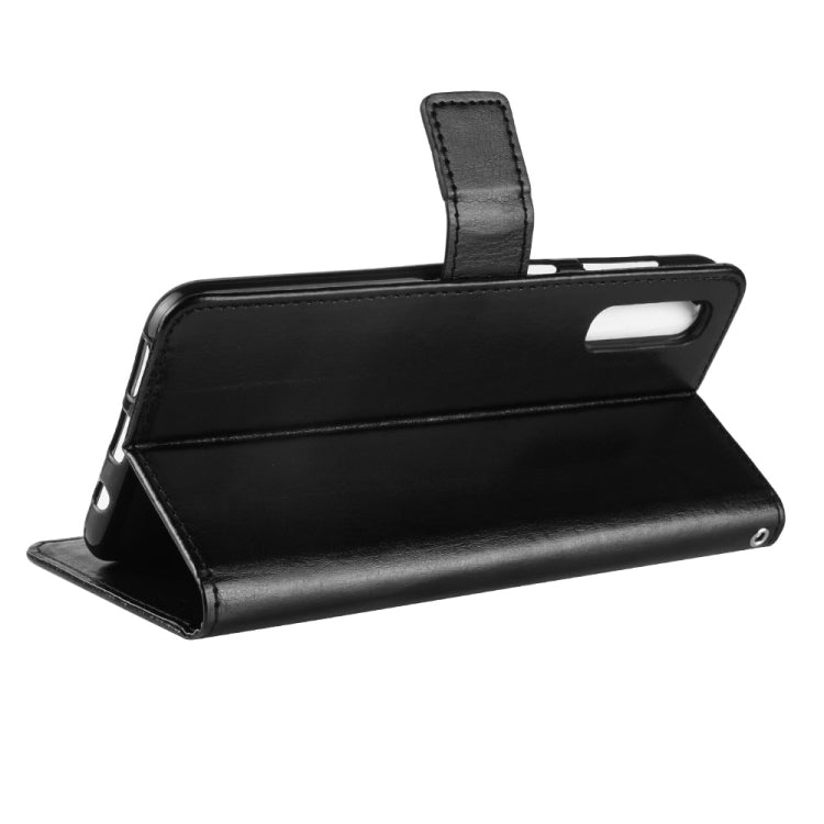 Étui à rabat horizontal en cuir à texture Crazy Horse rétro pour Galaxy A70, avec support, emplacements pour cartes et cadre photo