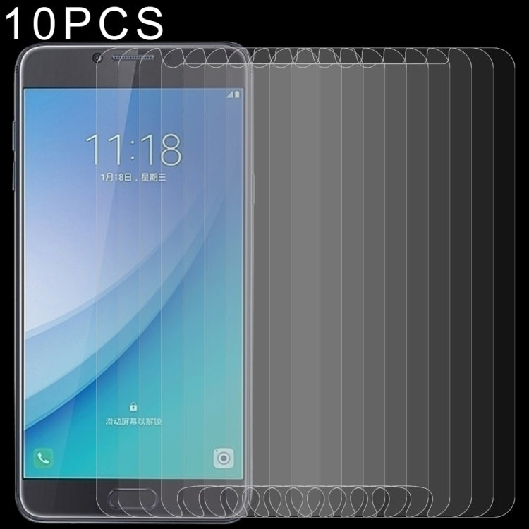 Lot de 10 films en verre trempé 9H 2,5D (0,26 mm) pour Galaxy C7 Pro