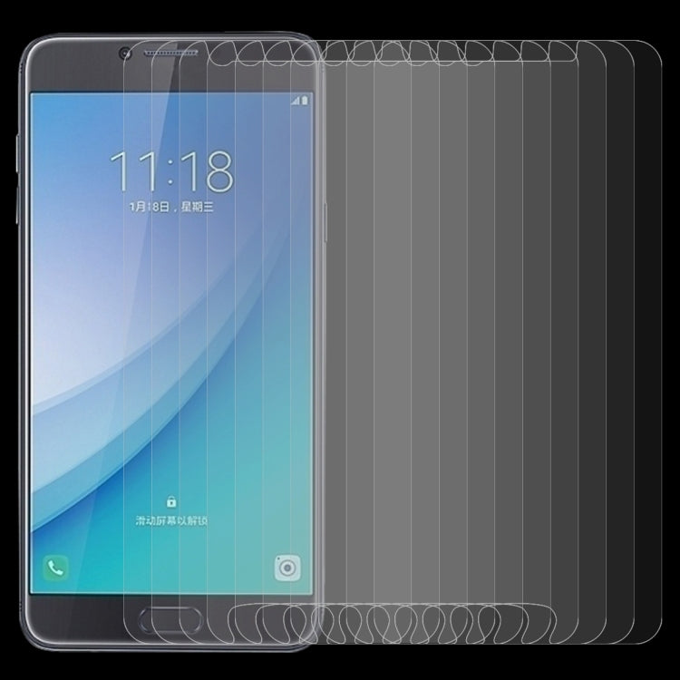 Lot de 10 films en verre trempé 9H 2,5D (0,26 mm) pour Galaxy C7 Pro