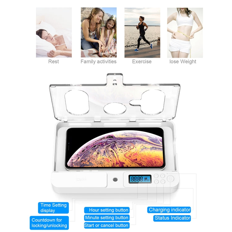 iDiskk Smart Phone Self-Controlled Timer Lock Box for iPhone, Sumsung, lock01 Transparent
