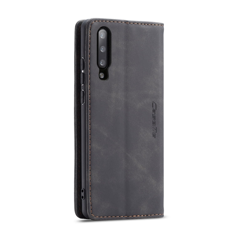 Étui multifonction rétro givré en cuir à rabat horizontal pour Galaxy A70, avec emplacement pour cartes, porte-cartes, portefeuille zippé et cadre photo, CaseMe-013