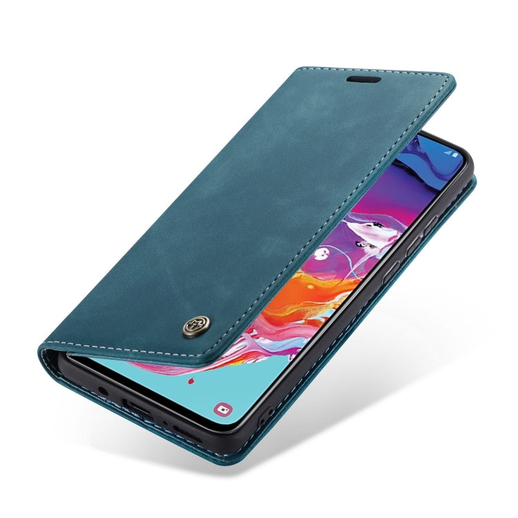 CaseMe-013 Multifunctional Retro Frosted Horizontal Flip Leather Case for Galaxy A70, with Card Slot & Holder & Zipper Wallet & Photo Frame