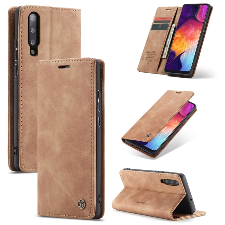 CaseMe-013 Multifunctional Retro Frosted Horizontal Flip Leather Case for Galaxy A30S / A50S / A50, with Card Slot & Holder & Zipper Wallet & Photo Frame, For Galaxy A50