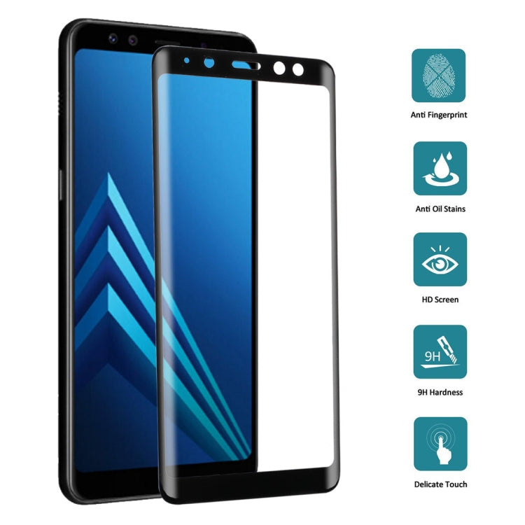 For Galaxy A8 (2018) 3D Curved Edge 9H Hardness Tempered Glass Screen Protector