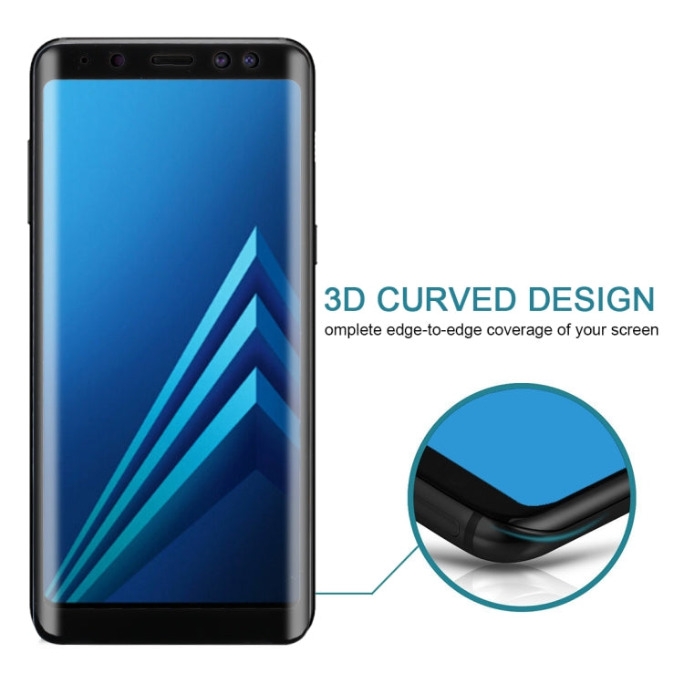 For Galaxy A8 (2018) 3D Curved Edge 9H Hardness Tempered Glass Screen Protector