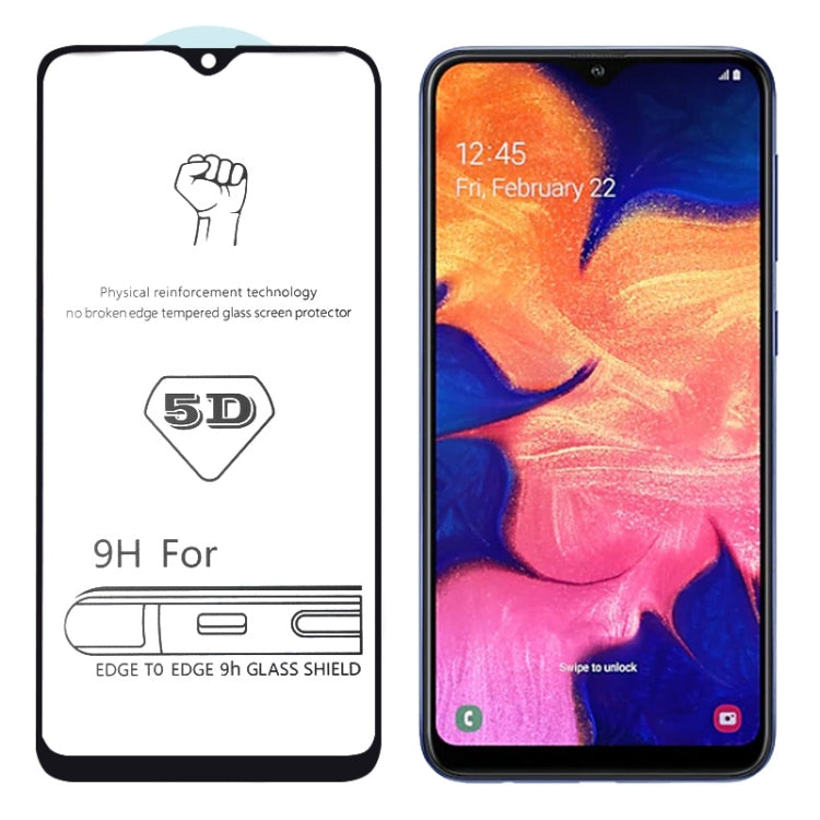9H 5D Full Glue Full Screen Tempered Glass Film for Galaxy A10 / M10, For Galaxy A10 / M10 (1 PC)