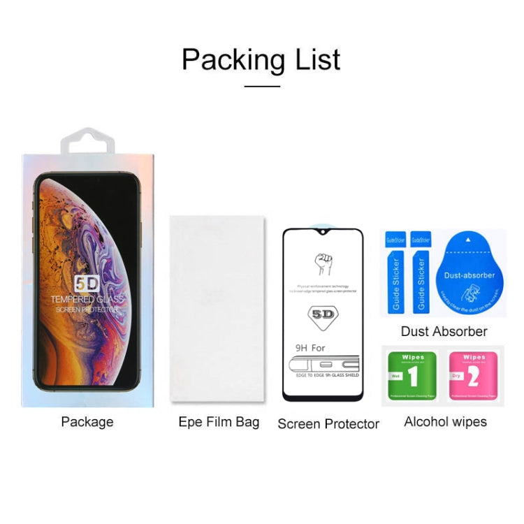 9H 5D Full Glue Full Screen Tempered Glass Film for Galaxy A40, For  Galaxy A40