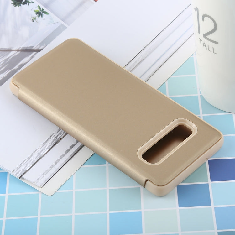 PU Electroplating Mirror Horizontal Flip Leather Case for Galaxy S10 Plus, with Holder, For Galaxy S10 Plus