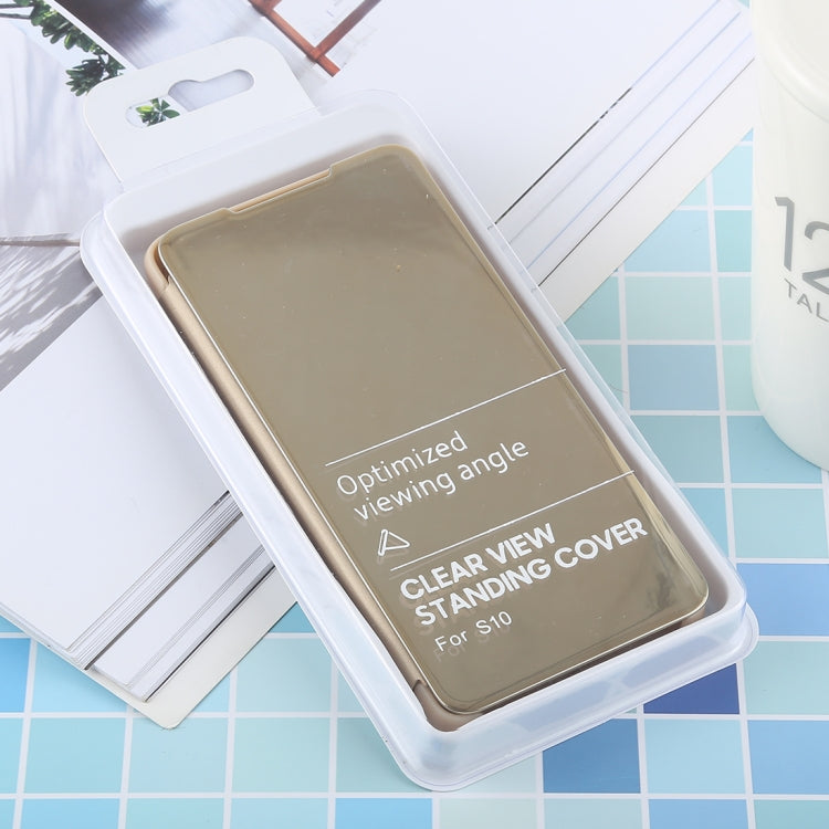 PU Electroplating Mirror Horizontal Flip Leather Case for Galaxy S10 Plus, with Holder, For Galaxy S10 Plus