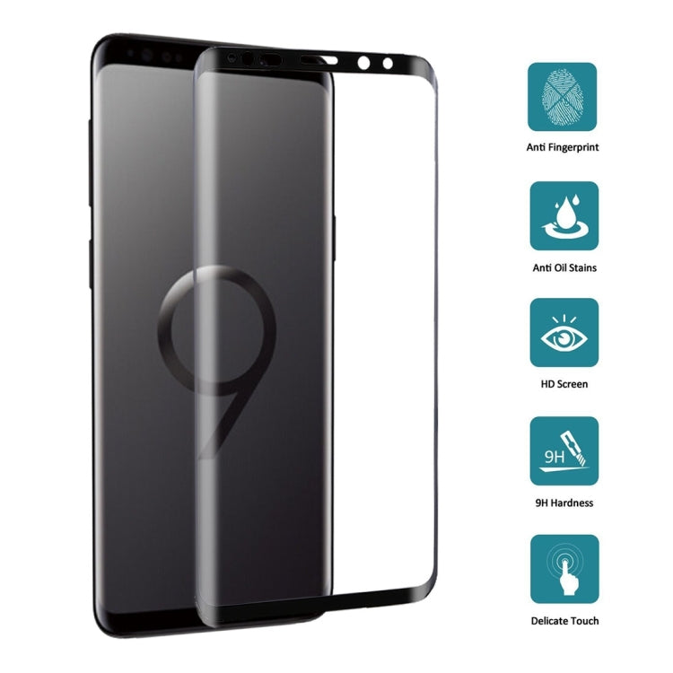 Lot de 25 films de protection d'écran en verre trempé HD pour Galaxy S9 Plus, dureté 9H, bords incurvés 3D, anti-rayures, plein écran