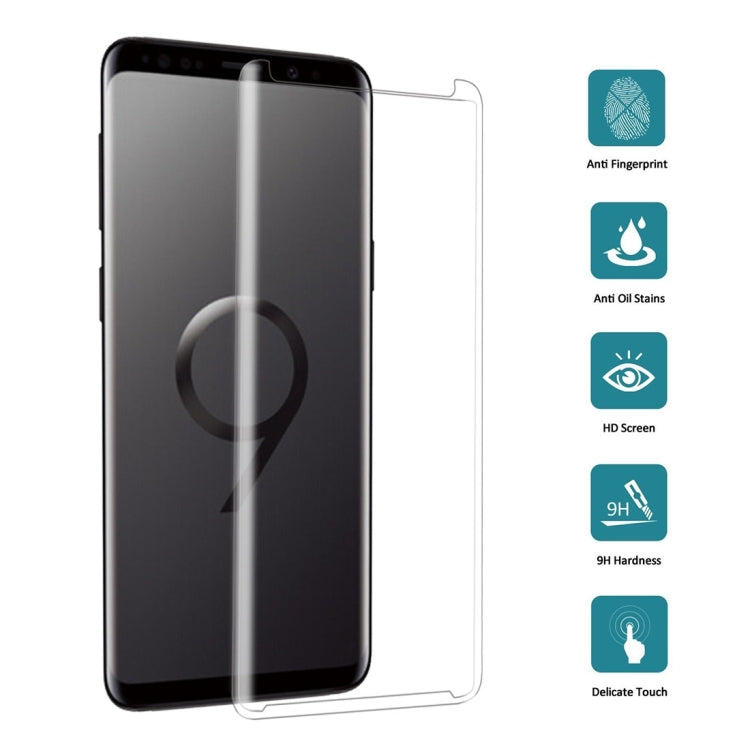 Lot de 25 films de protection incurvés en verre trempé pour Galaxy S9 Plus, compatibles avec les coques