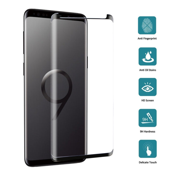 Lot de 25 protections d'écran en verre trempé HD pour Galaxy S9, dureté 9H, bords incurvés 3D, anti-rayures, non intégrales (25 pièces), pour Galaxy S9