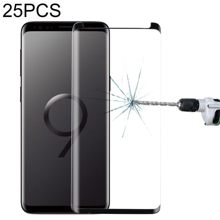 Lot de 25 protections d'écran en verre trempé HD pour Galaxy S9, dureté 9H, bords incurvés 3D, anti-rayures, non intégrales (25 pièces), pour Galaxy S9