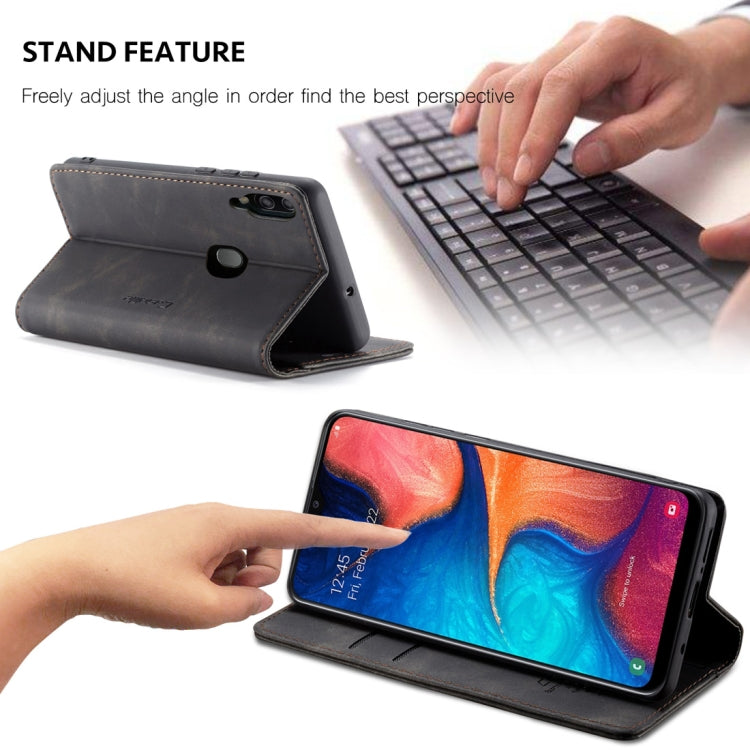CaseMe-013 Multifunctional Retro Frosted Horizontal Flip Leather Case for Galaxy A20 / A30, with Card Slot & Holder & Wallet
