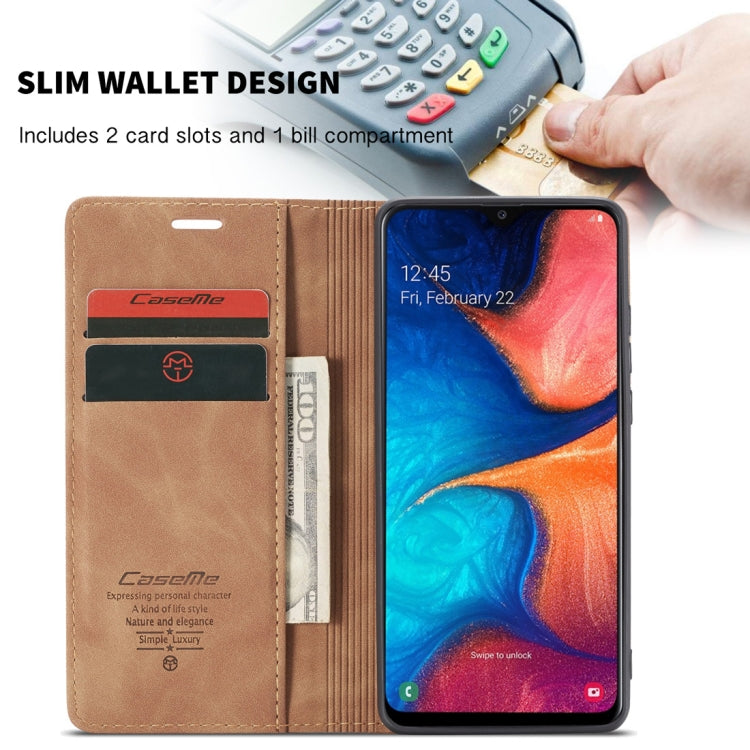 CaseMe-013 Multifunctional Retro Frosted Horizontal Flip Leather Case for Galaxy A20 / A30, with Card Slot & Holder & Wallet, For Galaxy A20 / A30