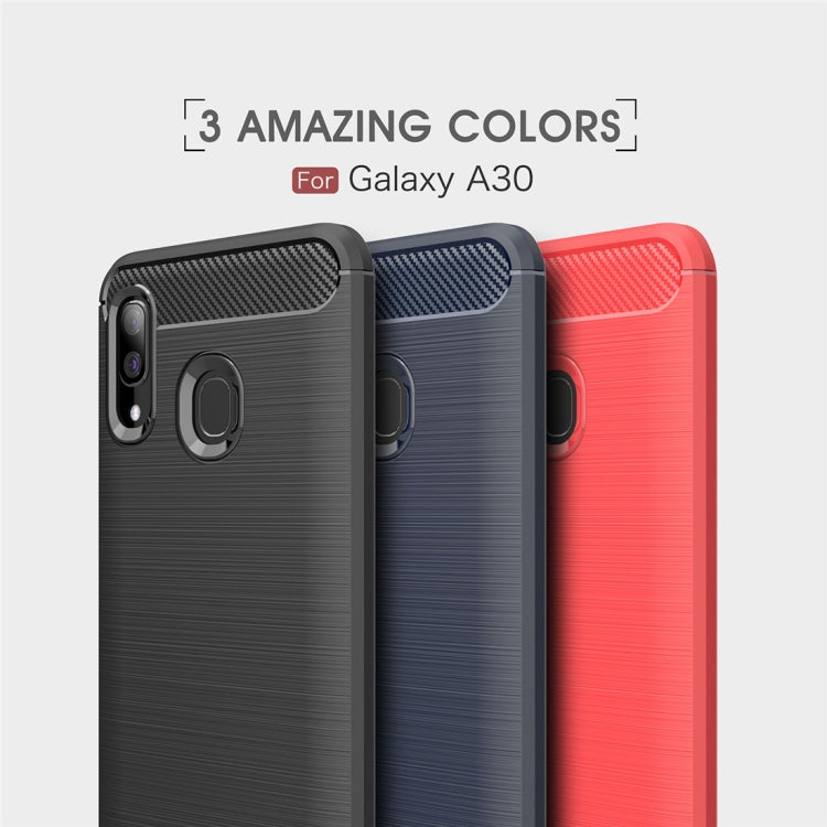 Brushed Texture Carbon Fiber Shockproof TPU Case for Galaxy A30