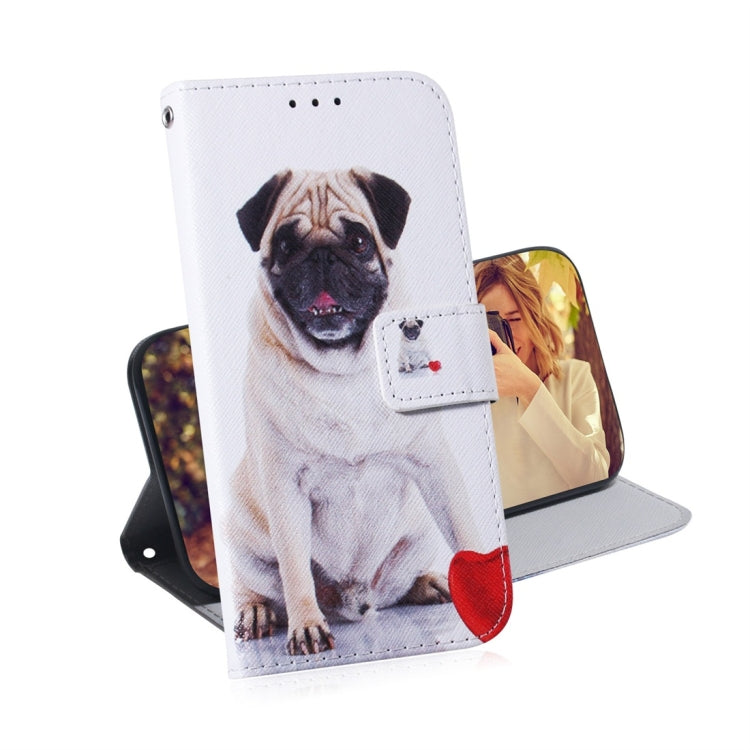 Pug Pattern Coloured Drawing Horizontal Flip Leather Case for Galaxy J6 Plus, with Holder & Card Slots & Wallet, For Galaxy J6 Plus