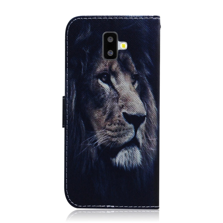 Lion Pattern Coloured Drawing Horizontal Flip Leather Case for Galaxy J6 Plus, with Holder & Card Slots & Wallet, For Galaxy J6 Plus