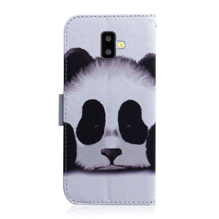 Panda Pattern Coloured Drawing Horizontal Flip Leather Case for Galaxy J6 Plus, with Holder & Card Slots & Wallet, For Galaxy J6 Plus