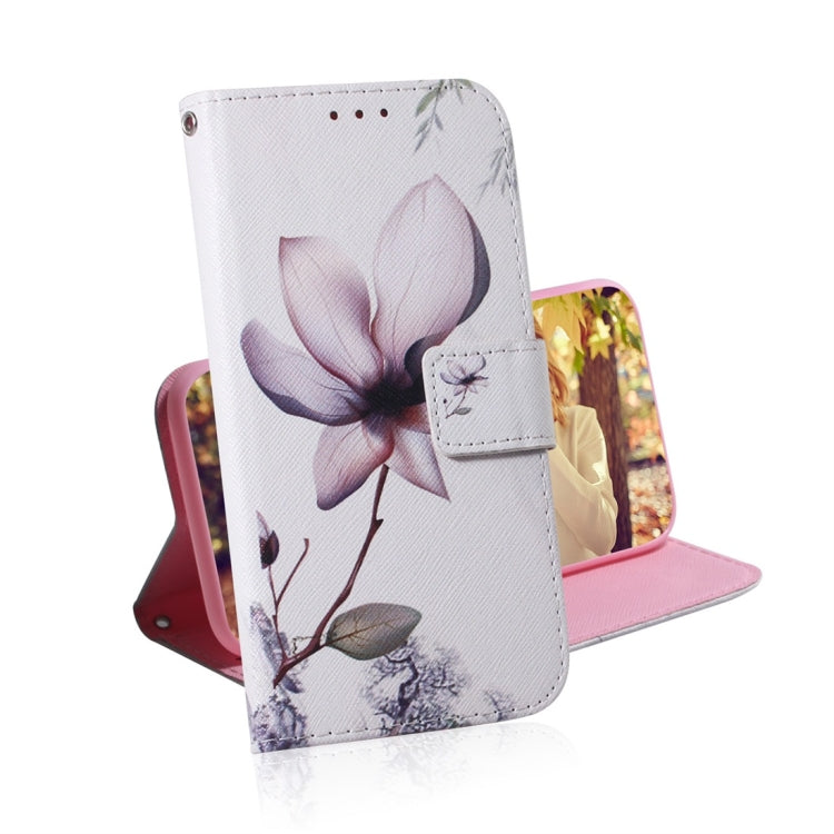 Magnolia Flower Pattern Coloured Drawing Horizontal Flip Leather Case for Galaxy J6 Plus, with Holder & Card Slots & Wallet, For Galaxy J6 Plus