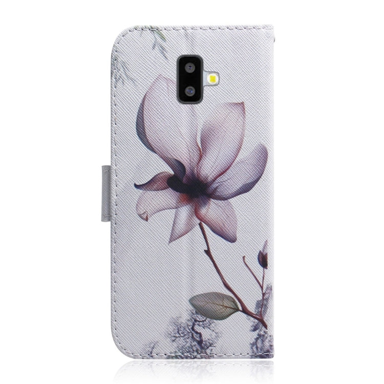 Magnolia Flower Pattern Coloured Drawing Horizontal Flip Leather Case for Galaxy J6 Plus, with Holder & Card Slots & Wallet, For Galaxy J6 Plus