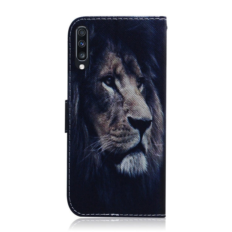 Lion Pattern Coloured Drawing Horizontal Flip Leather Case for Galaxy A70, with Holder & Card Slots & Wallet, For Samsung Galaxy A70