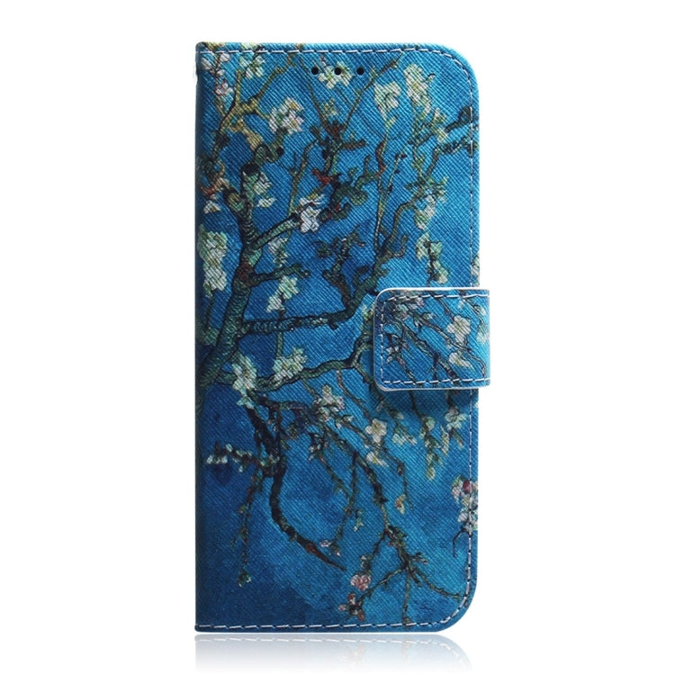 Apricot Flower Pattern Coloured Drawing Horizontal Flip Leather Case for Galaxy A40, with Holder & Card Slots & Wallet, For Galaxy A40