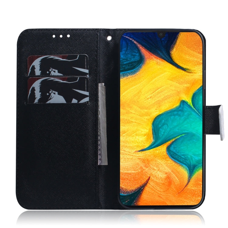 Magnolia Flower Pattern Coloured Drawing Horizontal Flip Leather Case for Galaxy A30, with Holder & Card Slots & Wallet, For Galaxy A30