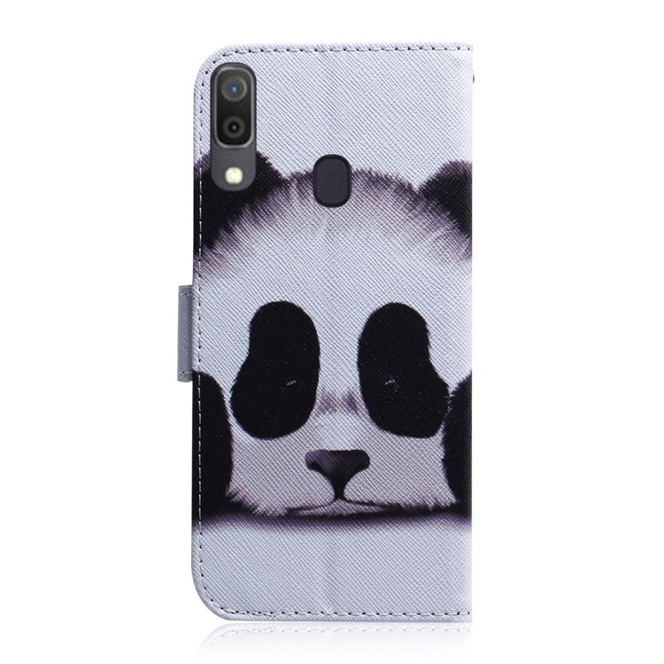 Panda Pattern Coloured Drawing Horizontal Flip Leather Case for Galaxy A30, with Holder & Card Slots & Wallet, For Galaxy A30