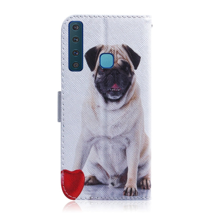 Pug Pattern Coloured Drawing Horizontal Flip Leather Case for Galaxy A9 (2018), with Holder & Card Slots & Wallet, For Galaxy A9 (2018)