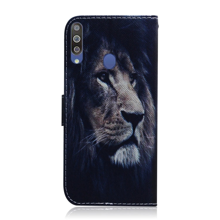 Lion Pattern Coloured Drawing Horizontal Flip Leather Case for Galaxy M30, with Holder & Card Slots & Wallet, For Galaxy M30