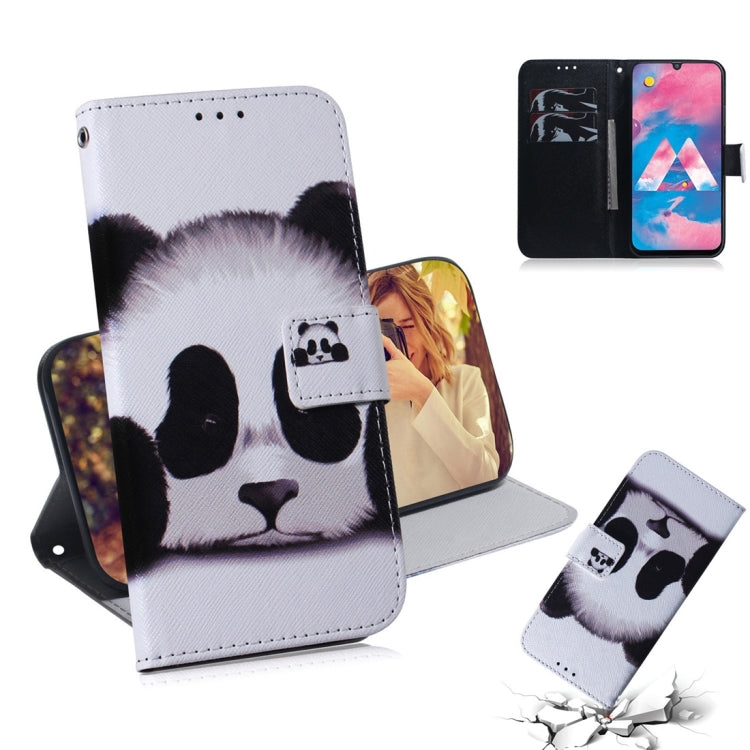 Panda Pattern Coloured Drawing Horizontal Flip Leather Case for Galaxy M30, with Holder & Card Slots & Wallet, For Galaxy M30
