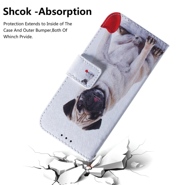 Pug Pattern Coloured Drawing Horizontal Flip Leather Case for Galaxy S10 Plus, with Holder & Card Slots & Wallet, For Galaxy S10 Plus