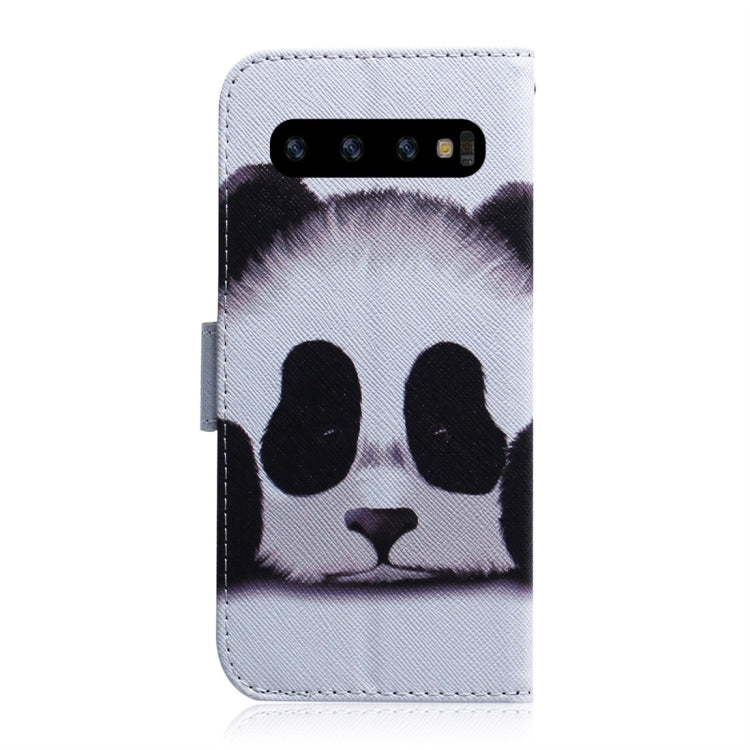 Panda Pattern Coloured Drawing Horizontal Flip Leather Case for Galaxy S10 Plus, with Holder & Card Slots & Wallet, For Galaxy S10 Plus