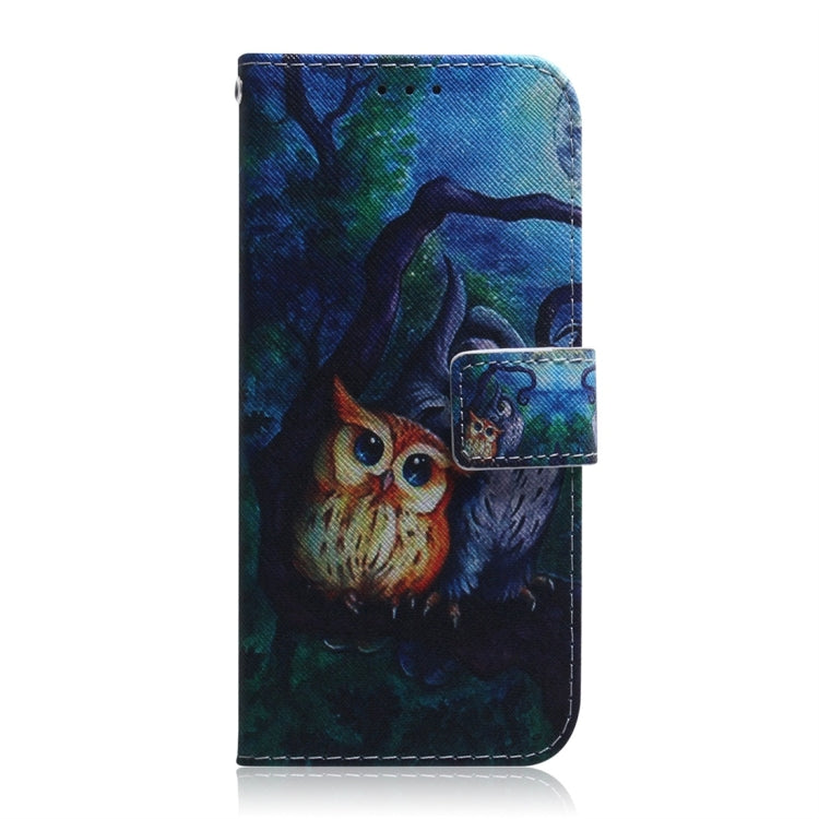 Oil Painting Owl Pattern Coloured Drawing Horizontal Flip Leather Case for Galaxy S10 E, with Holder & Card Slots & Wallet
