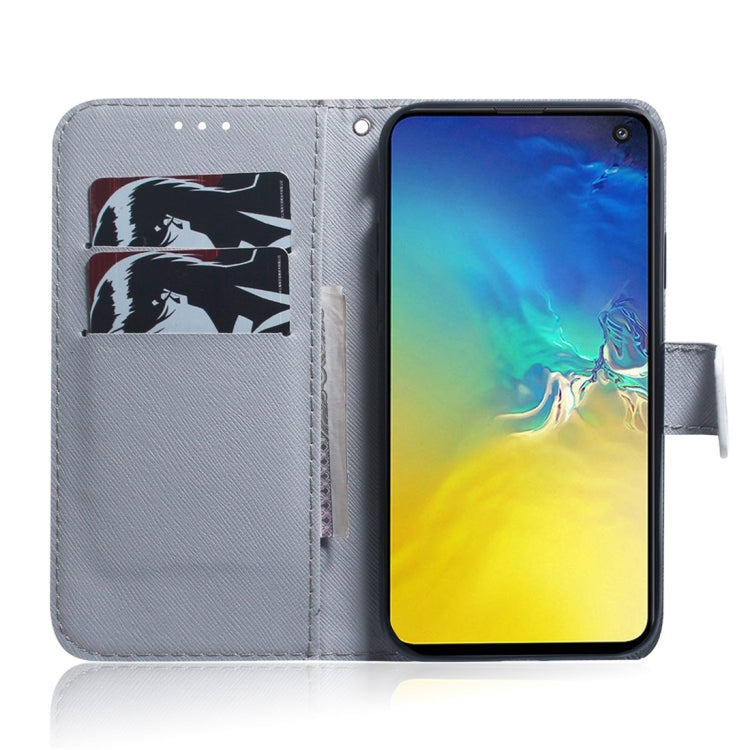 Apricot Flower Pattern Coloured Drawing Horizontal Flip Leather Case for Galaxy S10 E, with Holder & Card Slots & Wallet, For Galaxy S10 E