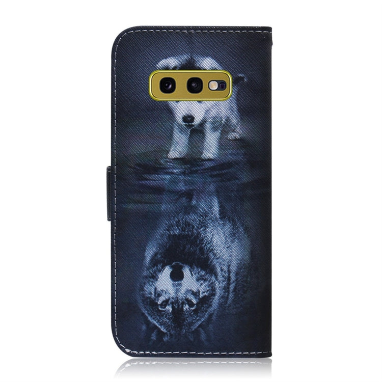 Wolf and Dog Pattern Coloured Drawing Horizontal Flip Leather Case for Galaxy S10 E, with Holder & Card Slots & Wallet, For Galaxy S10 E