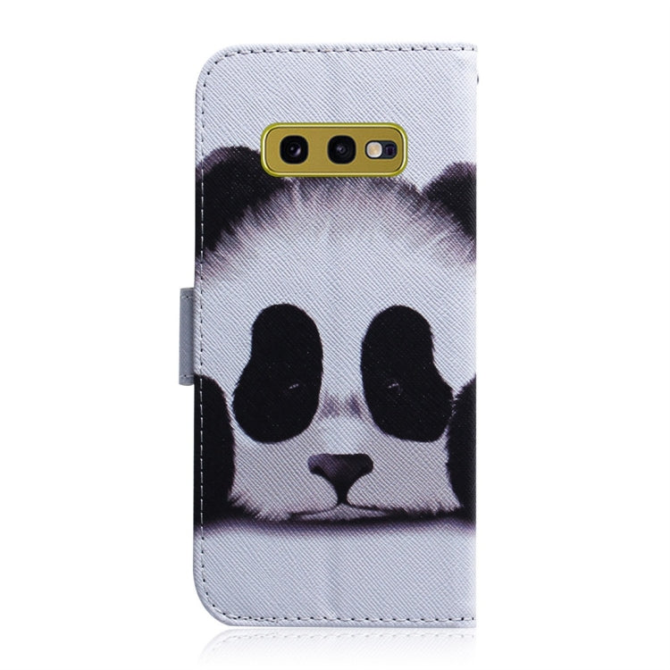 Panda Pattern Coloured Drawing Horizontal Flip Leather Case for Galaxy S10 E, with Holder & Card Slots & Wallet, For Galaxy S10 E