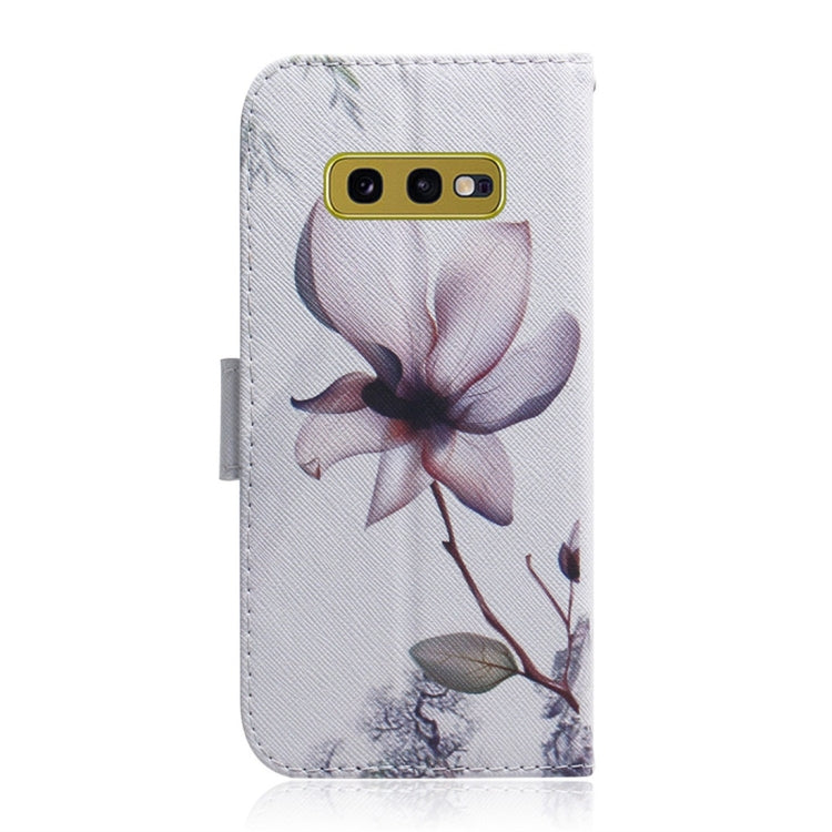 Magnolia Flower Pattern Coloured Drawing Horizontal Flip Leather Case for Galaxy S10 E, with Holder & Card Slots & Wallet, For Galaxy S10 E