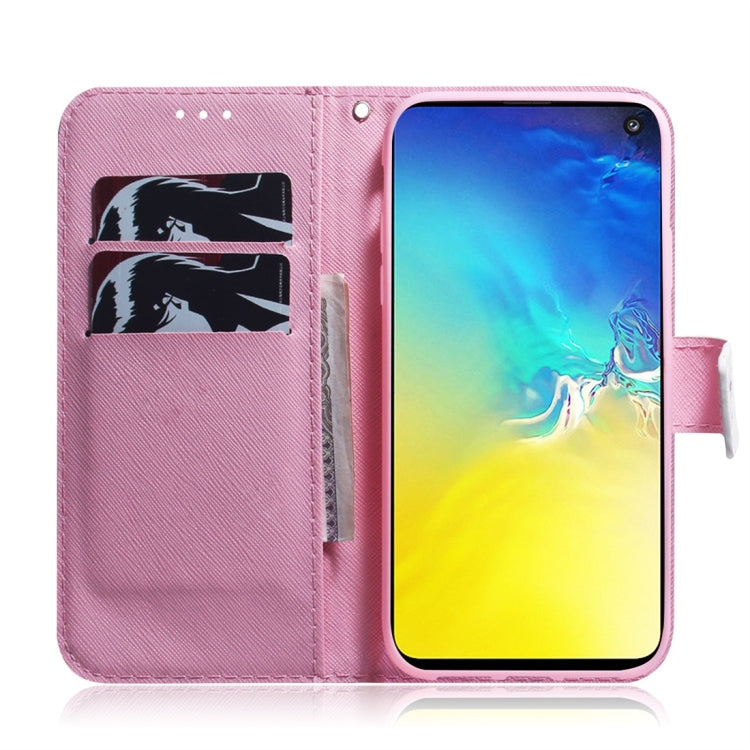 Magnolia Flower Pattern Coloured Drawing Horizontal Flip Leather Case for Galaxy S10 E, with Holder & Card Slots & Wallet, For Galaxy S10 E