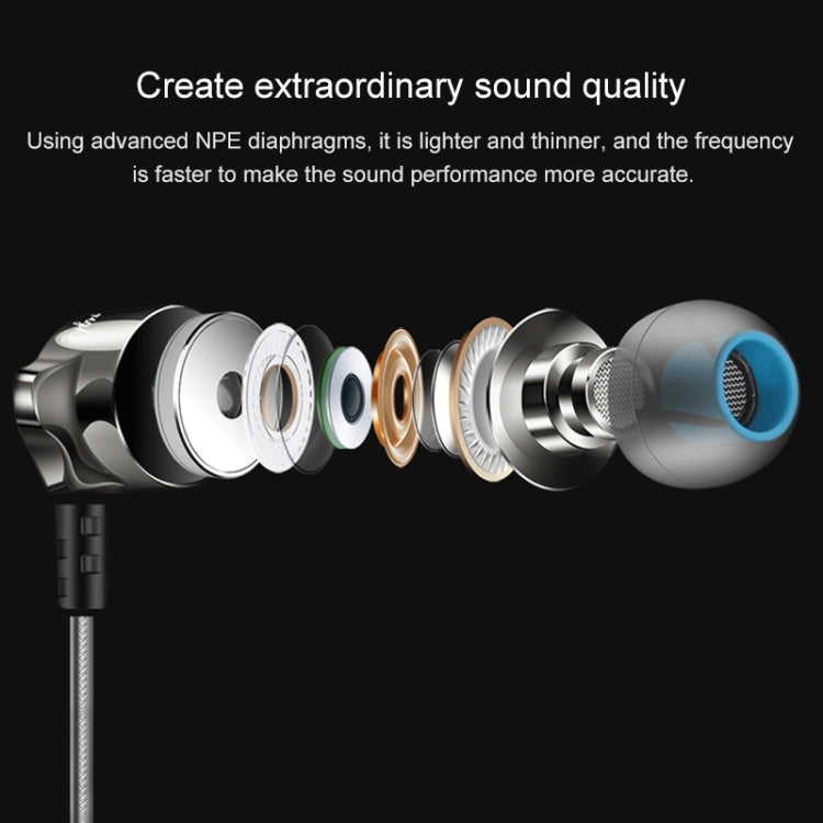 QKZ DM7 High-quality In-ear All-metal Sports Music Headphones, Microphone Version