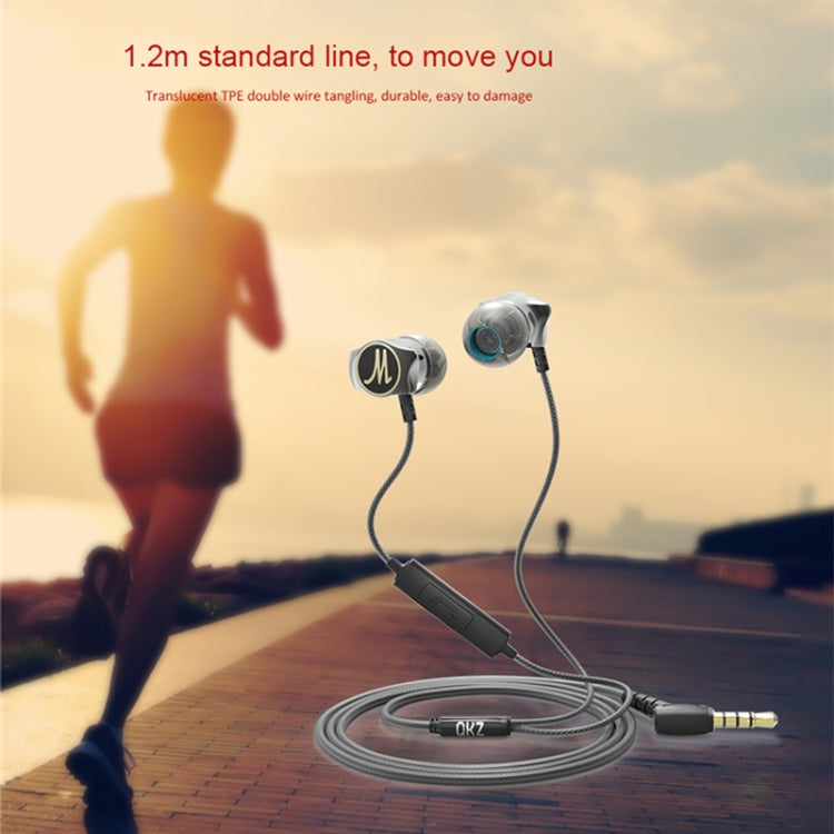 QKZ DM7 High-quality In-ear All-metal Sports Music Headphones, Microphone Version