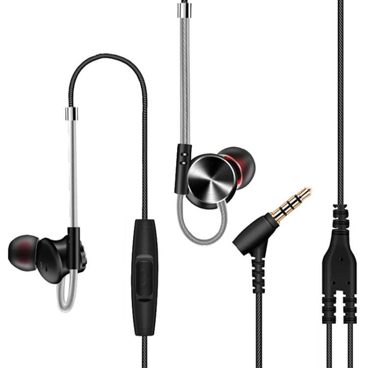 QKZ DM10 High-quality In-ear All-metal Sports Music Headphones, Microphone Version, Black