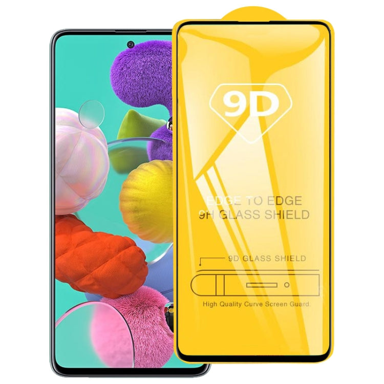 For Galaxy A51 9D Full Glue Full Screen Tempered Glass Film