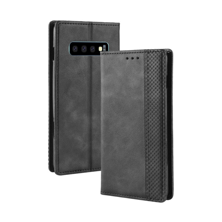 Magnetic Buckle Retro Texture Horizontal Flip Leather Case for Galaxy S10, with Holder & Card Slots & Wallet, For Galaxy S10