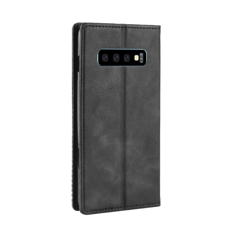 Magnetic Buckle Retro Texture Horizontal Flip Leather Case for Galaxy S10, with Holder & Card Slots & Wallet, For Galaxy S10