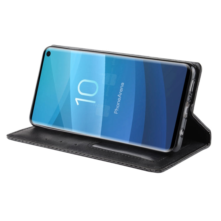 Magnetic Buckle Retro Texture Horizontal Flip Leather Case for Galaxy S10, with Holder & Card Slots & Wallet, For Galaxy S10