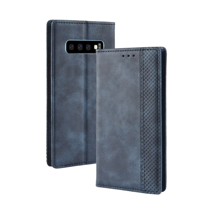 Magnetic Buckle Retro Texture Horizontal Flip Leather Case for Galaxy S10, with Holder & Card Slots & Wallet, For Galaxy S10